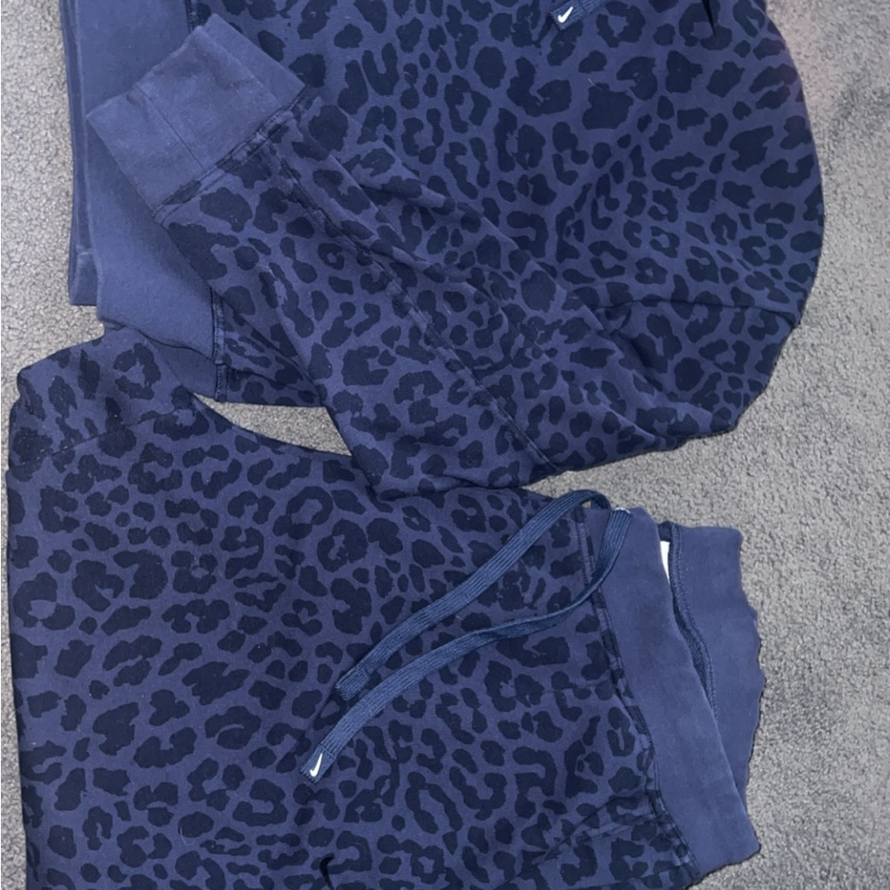Nike Blue Leopard Print Hoodie and Joggers Set
